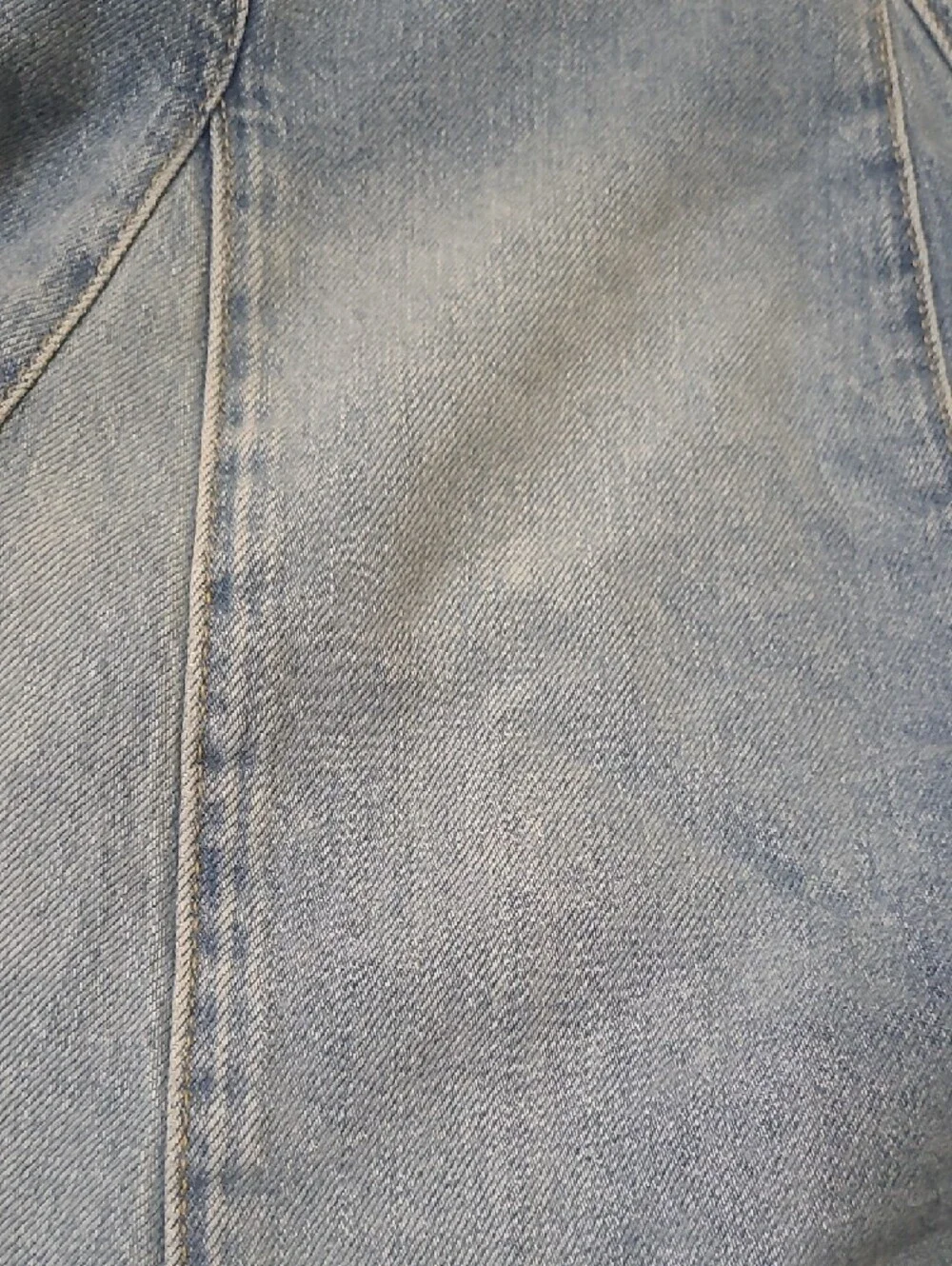 Mango Light Blue Panelled Denim A-Line‎ Skirt